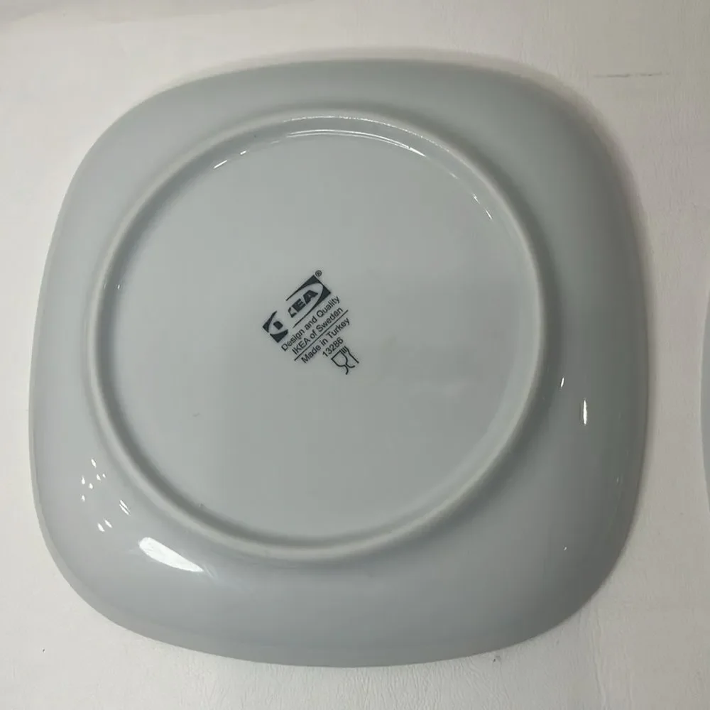 IKEA Of Sweden Side Plates Salad Dessert 7 Inches Square Set Of 2 Turkey 13286